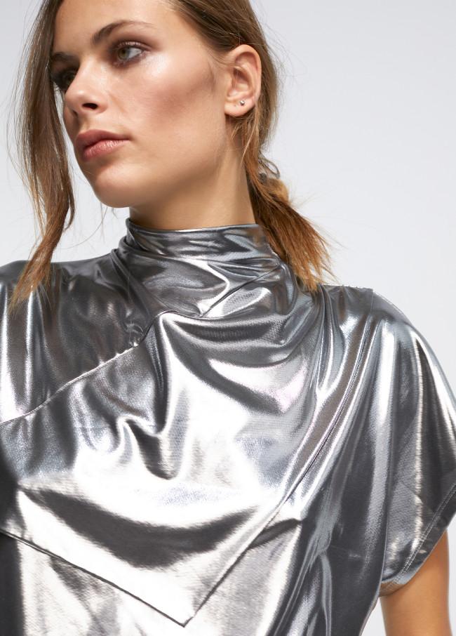 Lola Casademunt Camiseta Laminada Plata