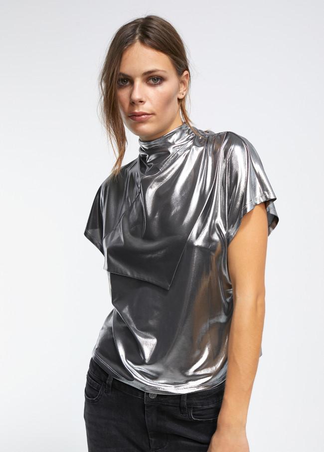 lola casademunt Camiseta laminada plata