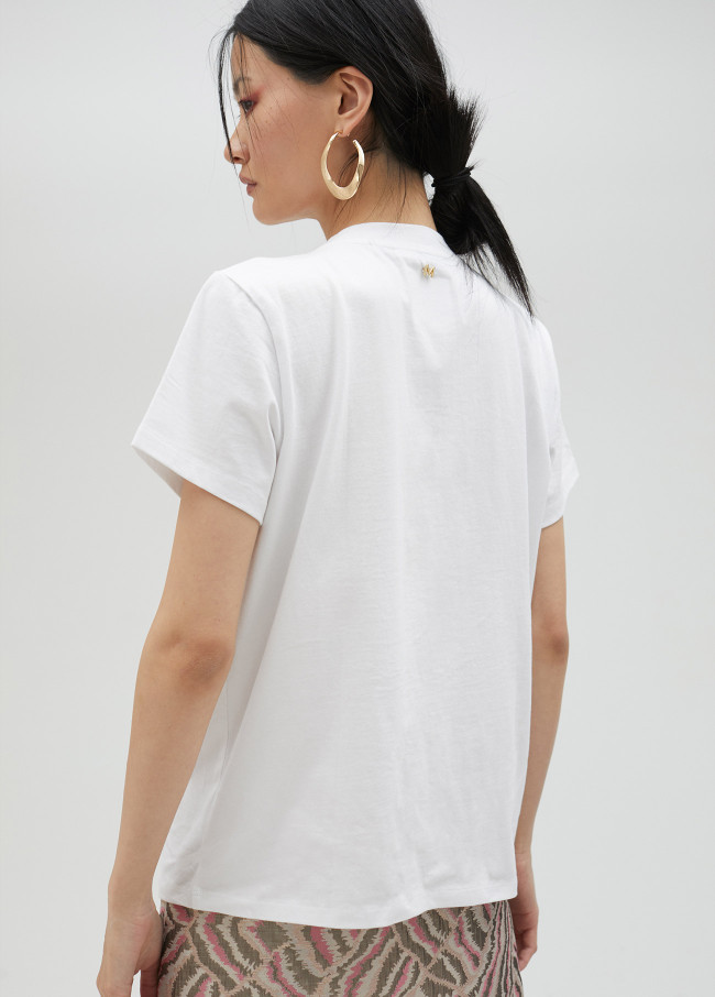 Lola Casademunt Camiseta León Con Pedrería