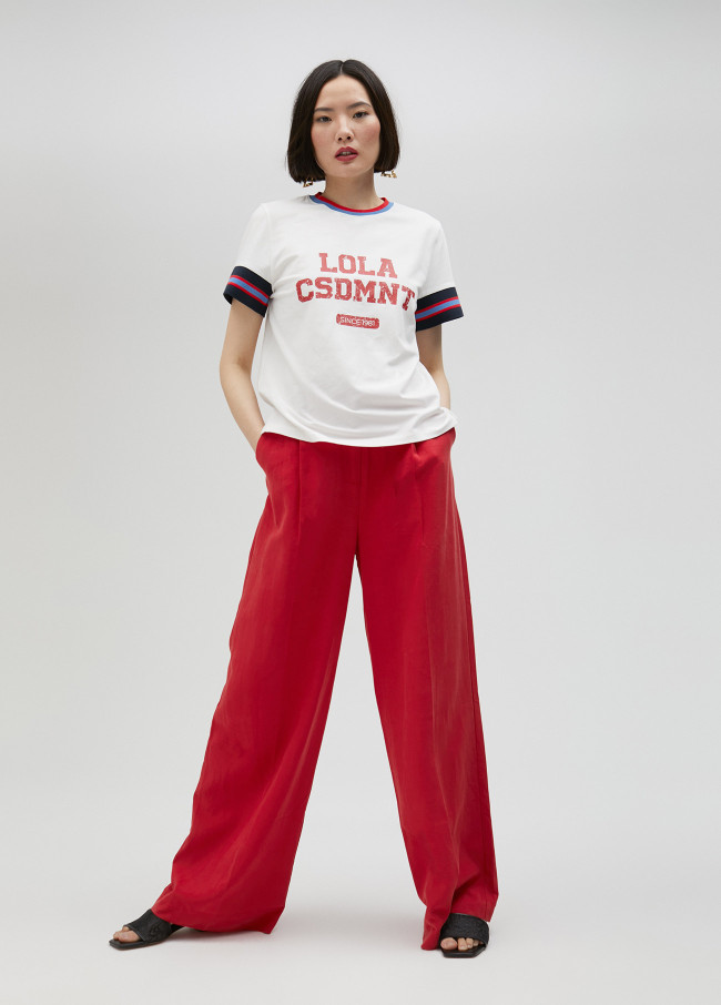 Lola Casademunt Camiseta Mangas Con Rayas Tricolor