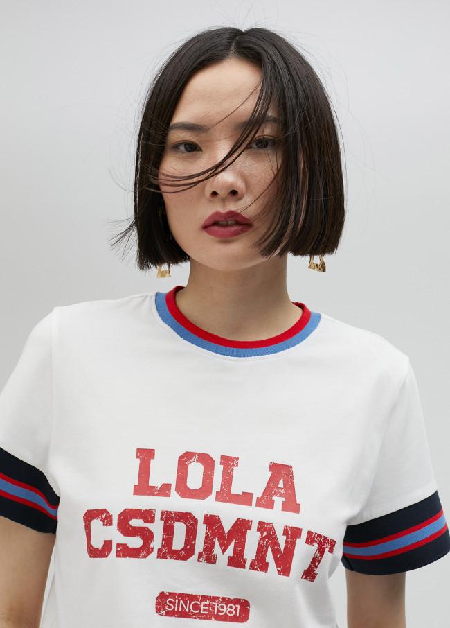 Lola Casademunt Camiseta Mangas Con Rayas Tricolor