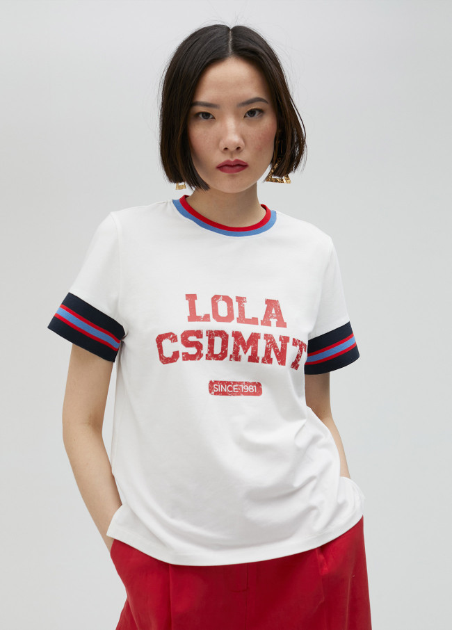 lola casademunt Camiseta mangas con rayas tricolor