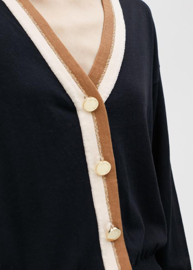 Lola Casademunt Cárdigan Básico Con Contraste