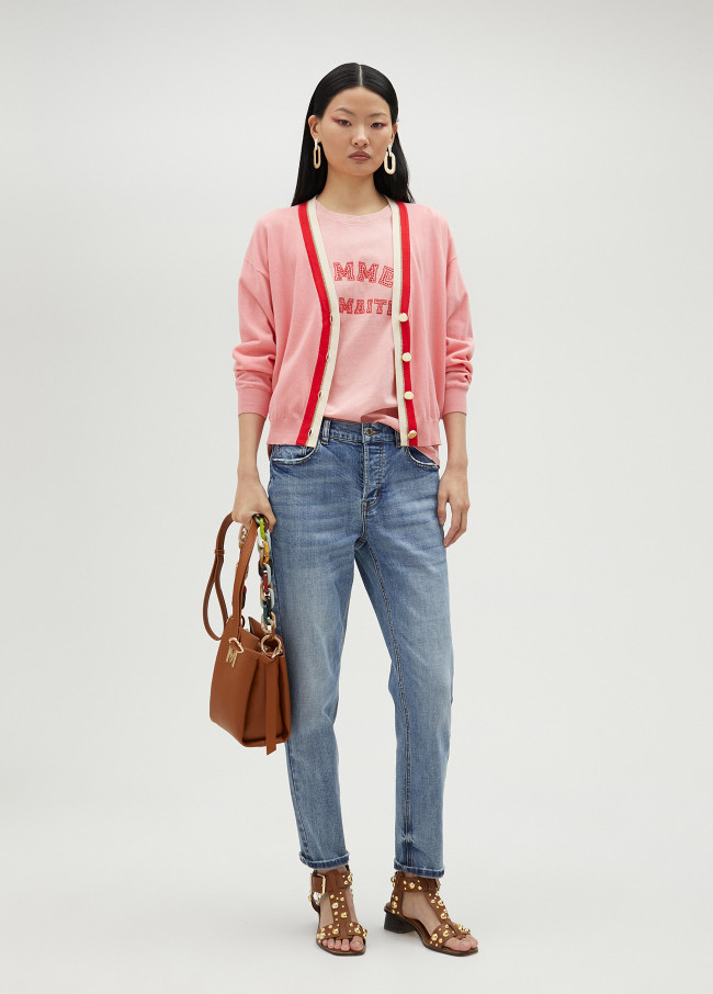 Lola Casademunt Cárdigan Básico Con Contraste