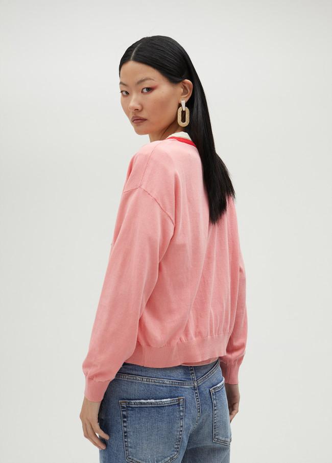 Lola Casademunt Cárdigan Básico Con Contraste