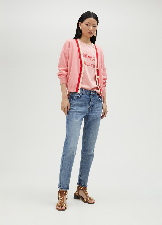 Lola Casademunt Cárdigan Básico Con Contraste