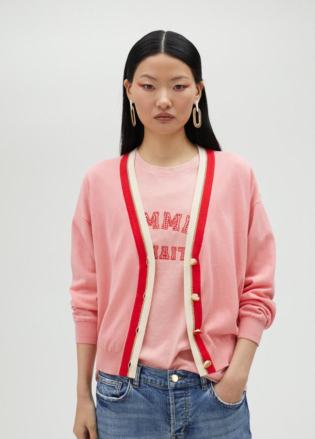 lola casademunt Cárdigan básico con contraste