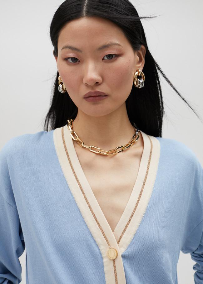 Lola Casademunt Cárdigan Básico Con Contraste