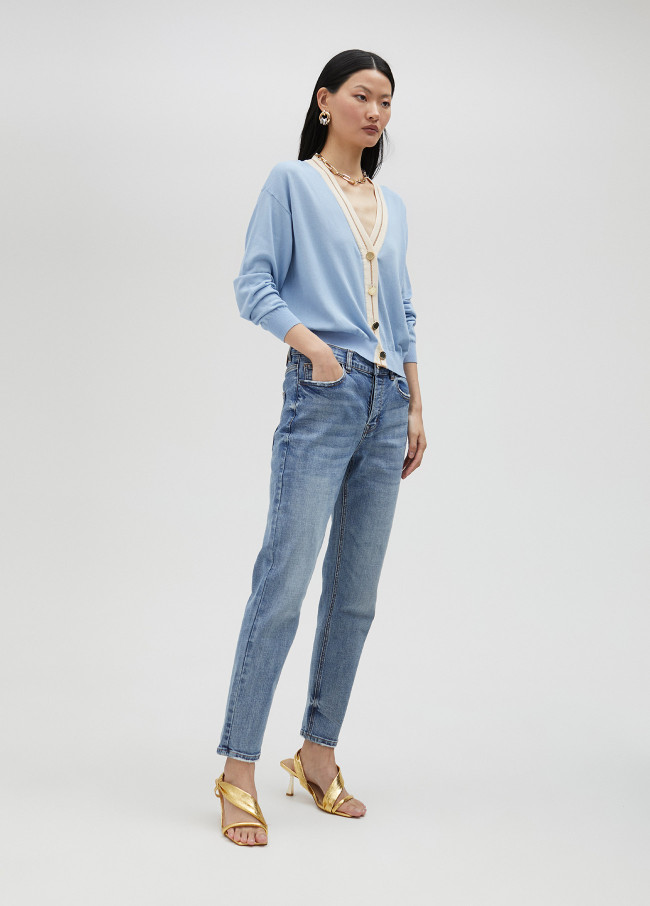 Lola Casademunt Cárdigan Básico Con Contraste