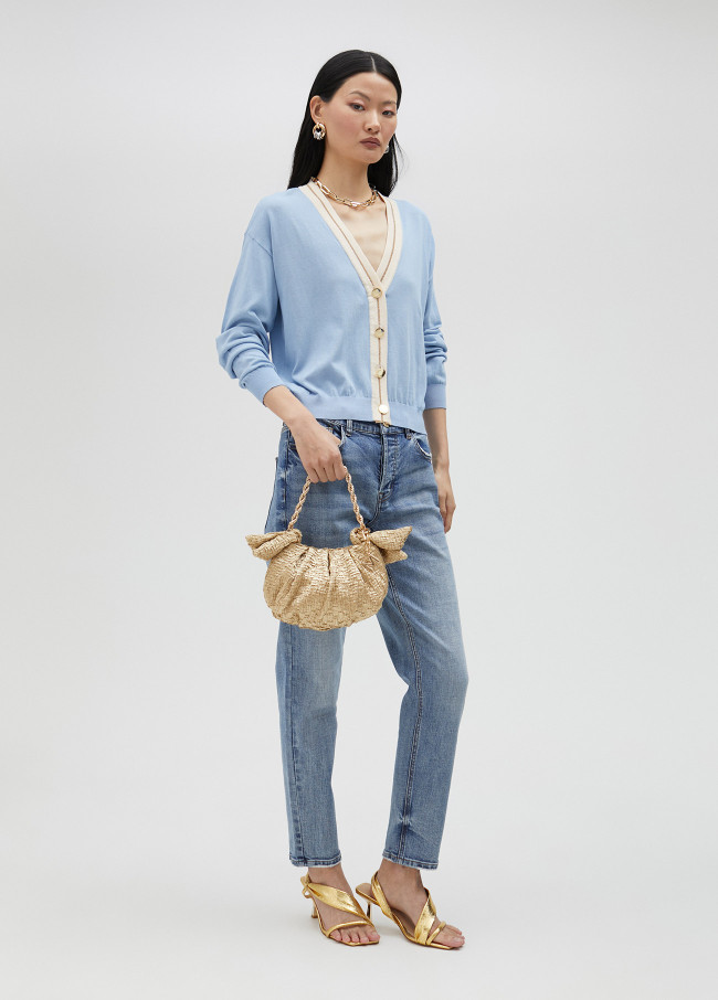 Lola Casademunt Cárdigan Básico Con Contraste