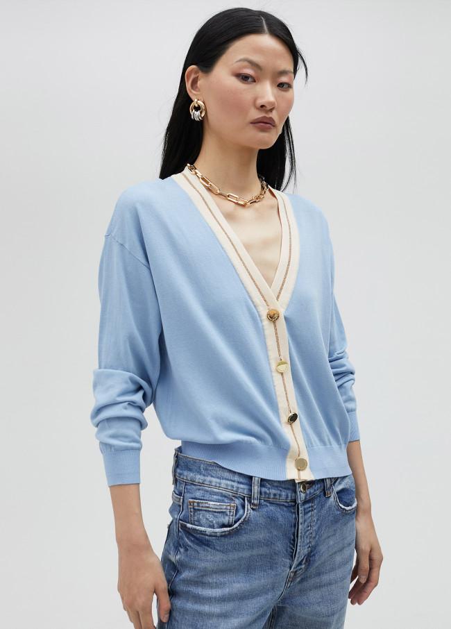 lola casademunt Cárdigan básico con contraste