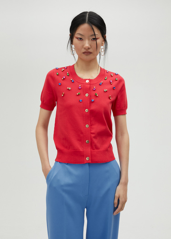 lola casademunt Cárdigan con pedrería