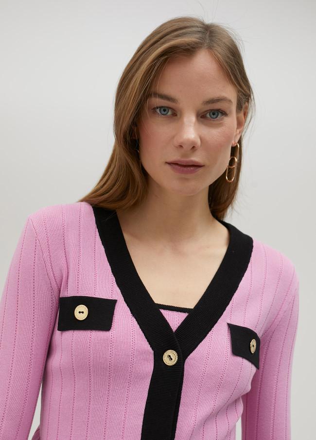 lola casademunt Cárdigan de punto bicolor