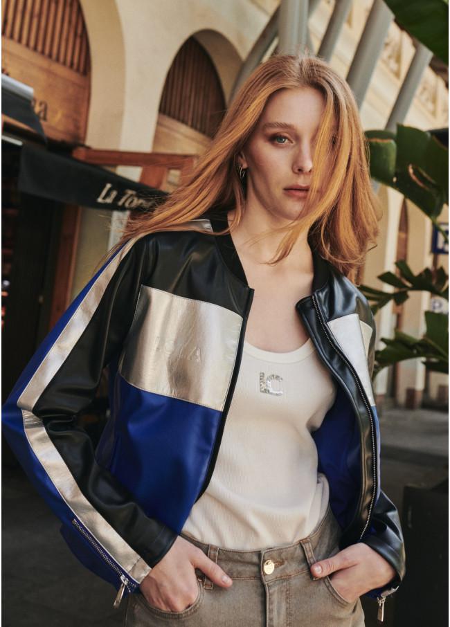 lola casademunt Cazadora biker tricolor