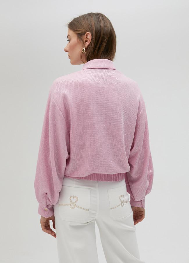 Lola Casademunt Chaqueta Bomber Lentejuela Rosa