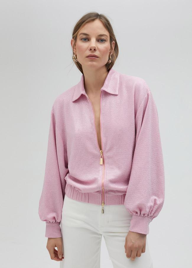 lola casademunt Chaqueta bomber lentejuela rosa