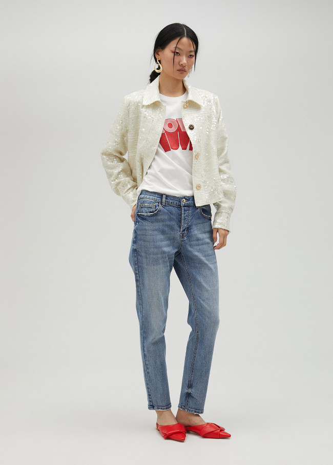 Lola Casademunt Chaqueta Corta Con Lentejuelas