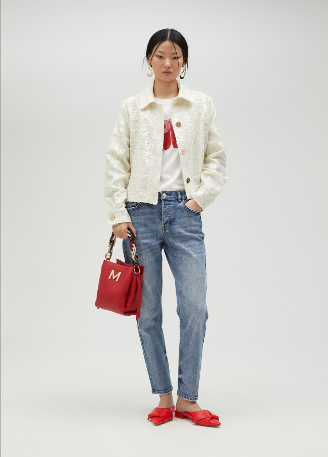 Lola Casademunt Chaqueta Corta Con Lentejuelas