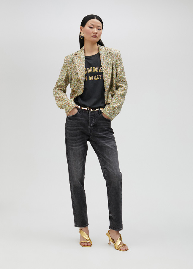 Lola Casademunt Chaqueta Cropped De Tweed