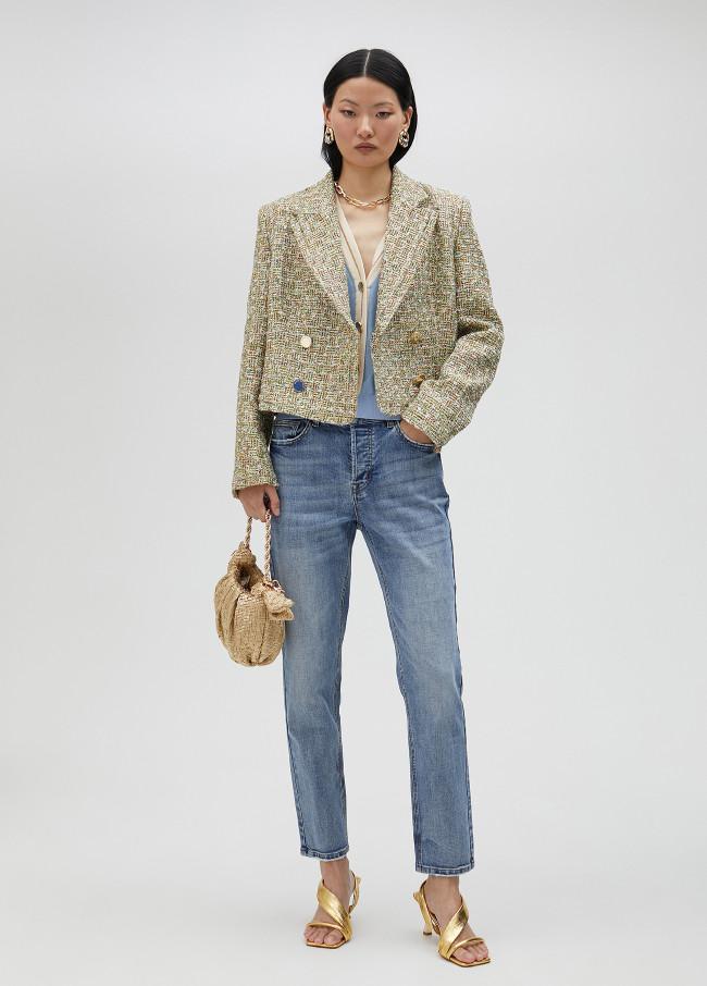 lola casademunt Chaqueta cropped de tweed