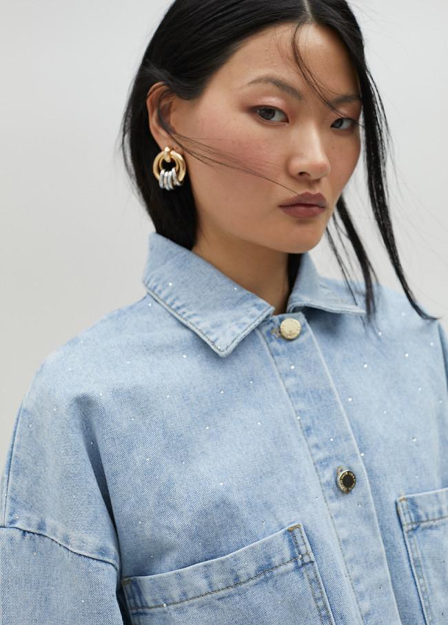 Lola Casademunt Chaqueta Denim Con Strass