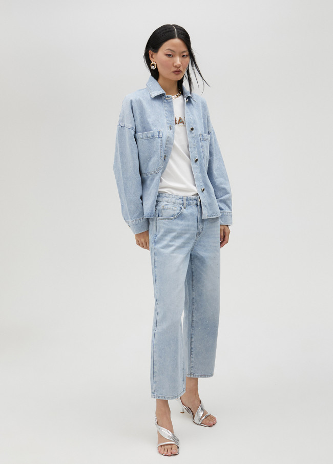 Lola Casademunt Chaqueta Denim Con Strass