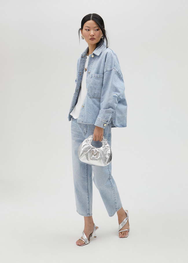 Lola Casademunt Chaqueta Denim Con Strass