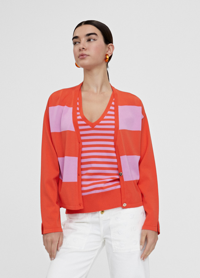 Lola Casademunt Chaqueta Punto Rayas Bicolor