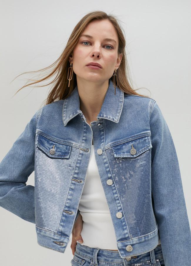 Lola Casademunt Chaqueta Vaquera Lentejuelas