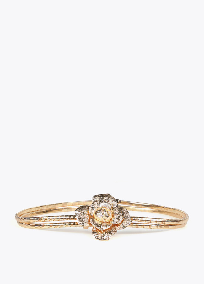 Lola Casademunt Cinturón Metal Elástico Con Flor