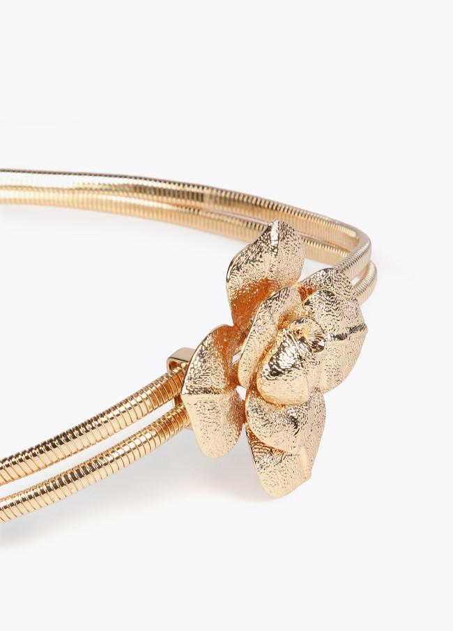 Lola Casademunt Cinturón Metal Elástico Con Flor