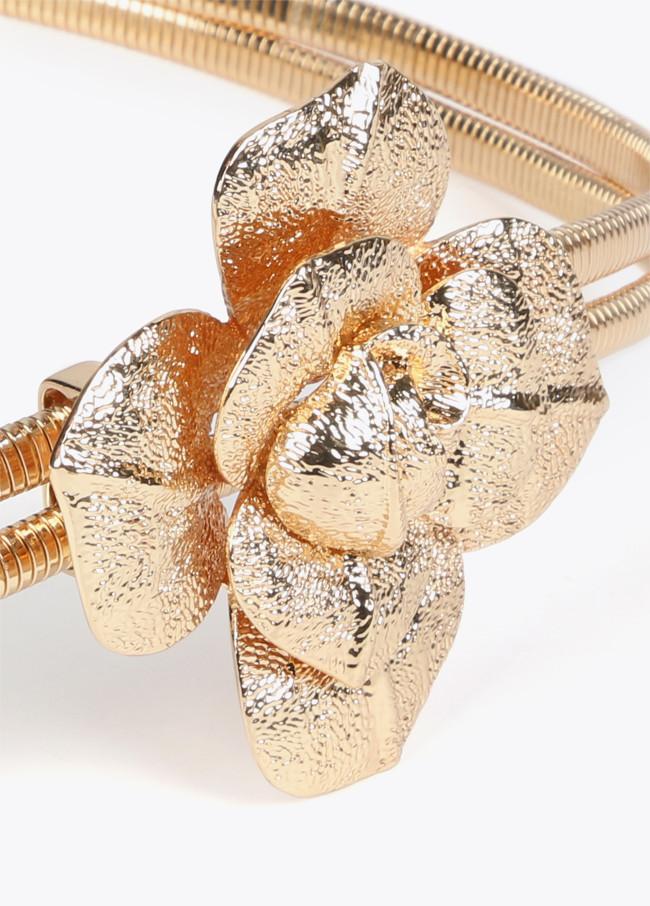 Lola Casademunt Cinturón Metal Elástico Con Flor