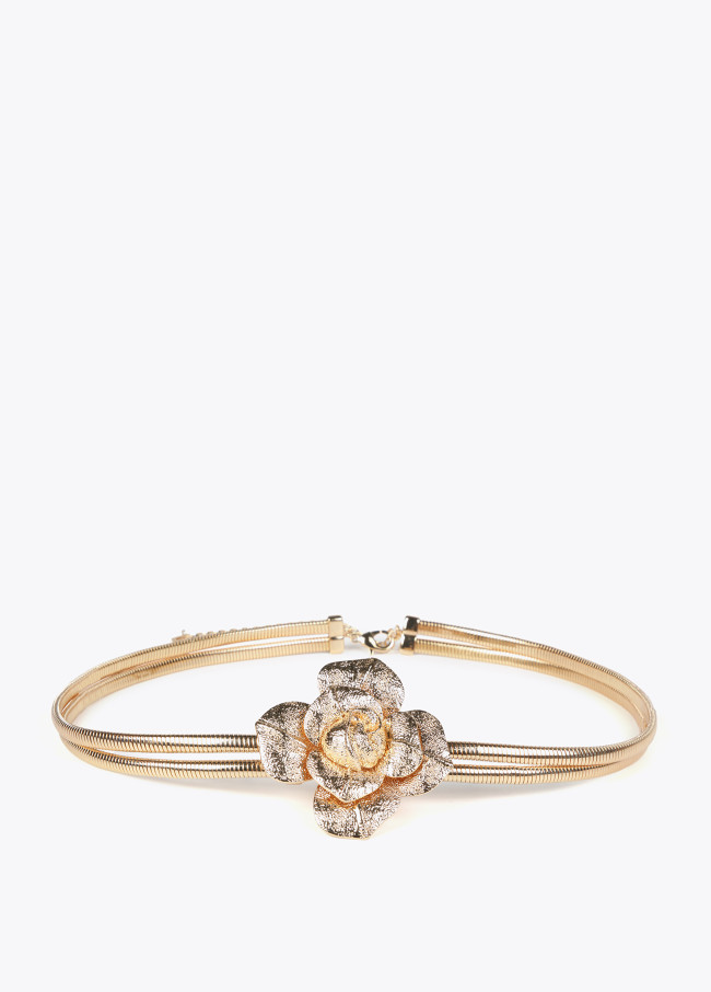 lola casademunt Cinturón metal elástico con flor