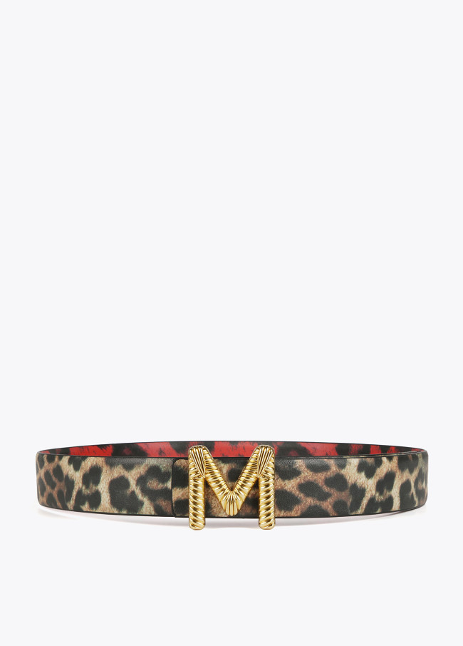 Lola Casademunt Cinturón Reversible Animal Print