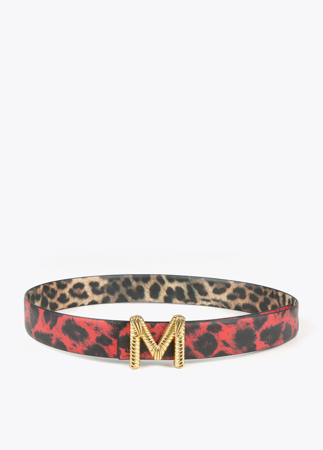 Lola Casademunt Cinturón Reversible Animal Print