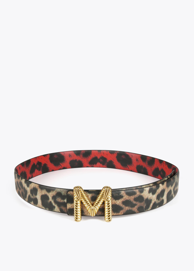 Lola Casademunt Cinturón Reversible Animal Print