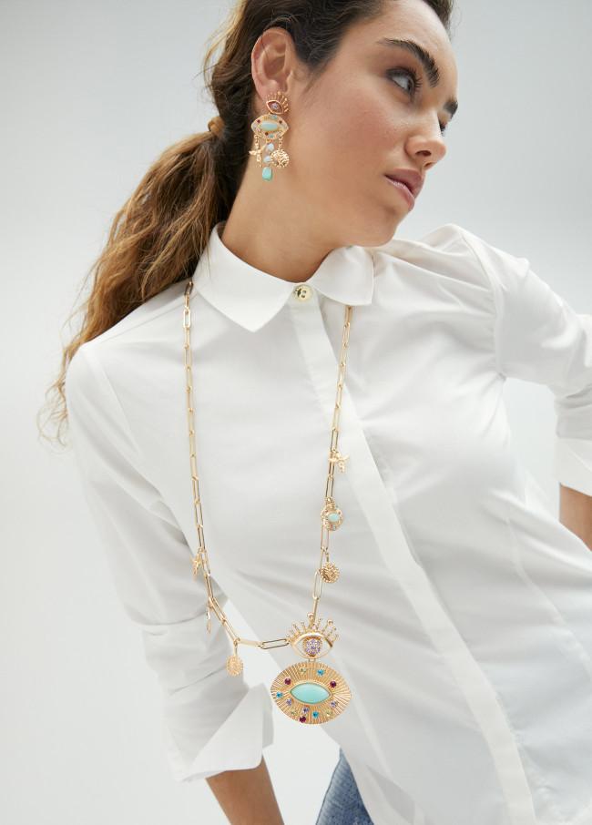 Lola Casademunt Collar Con Ojo Joya Y Charms