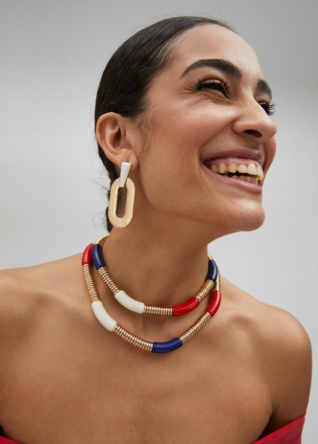 Lola Casademunt Collar Doble Con Piezas Acrílicas