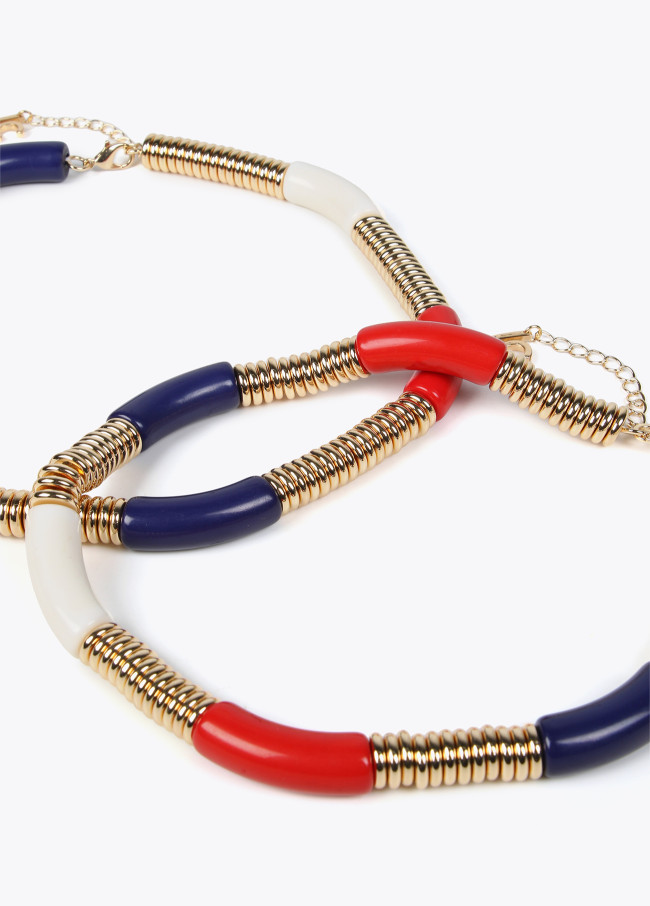 Lola Casademunt Collar Doble Con Piezas Acrílicas