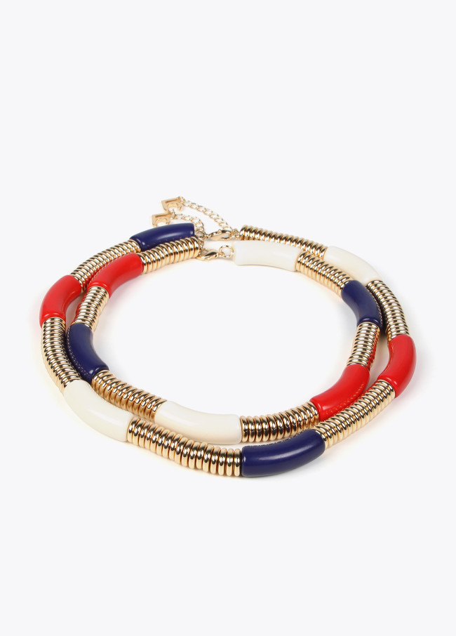 Lola Casademunt Collar Doble Con Piezas Acrílicas