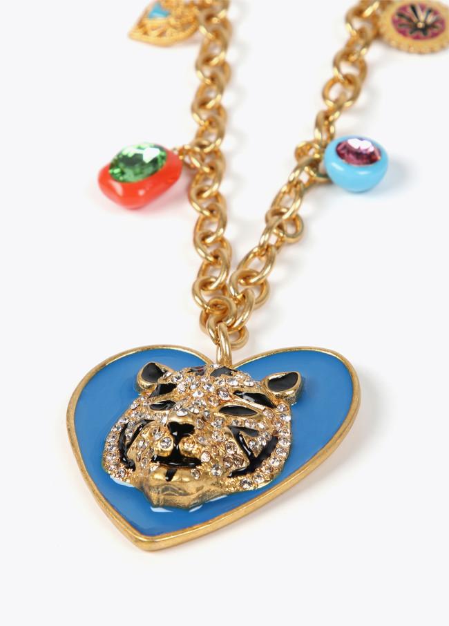 Lola Casademunt Collar Largo Corazón Y Tigre