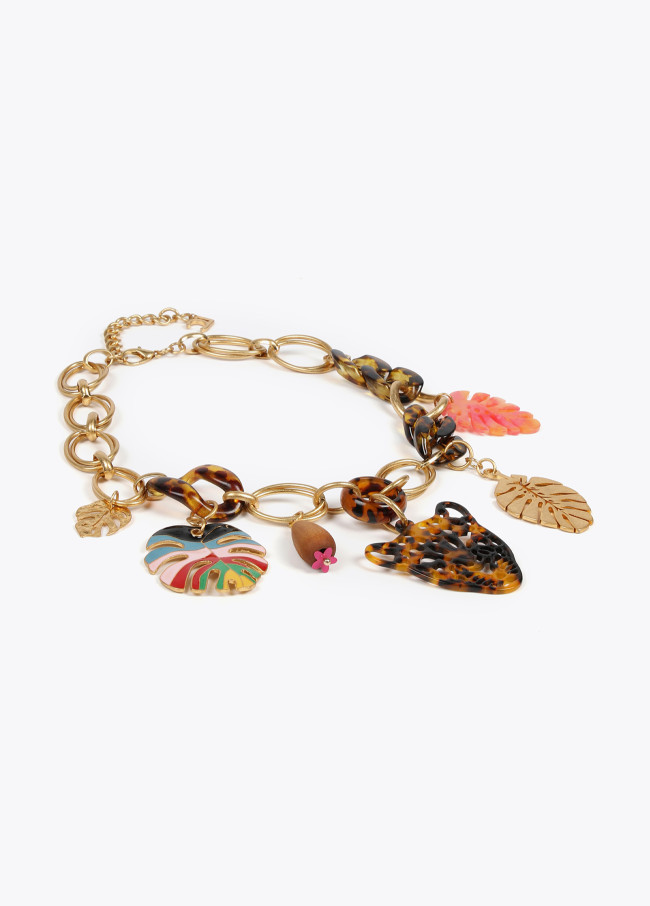 Lola Casademunt Collar Leopardo Y Charms