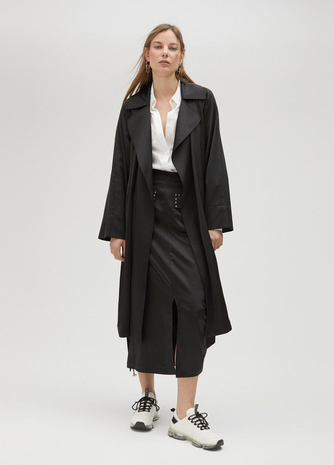 Lola Casademunt Falda Satinada Con Tachas