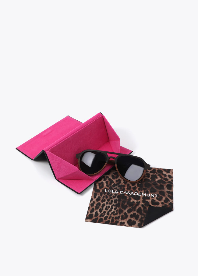 Lola Casademunt Gafa Aviador Montura De Madera