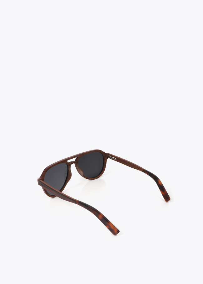 Lola Casademunt Gafa Aviador Montura De Madera