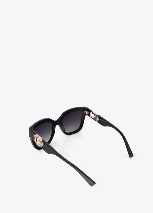 Lola Casademunt Gafa Cuadrada Con Logo Dorado