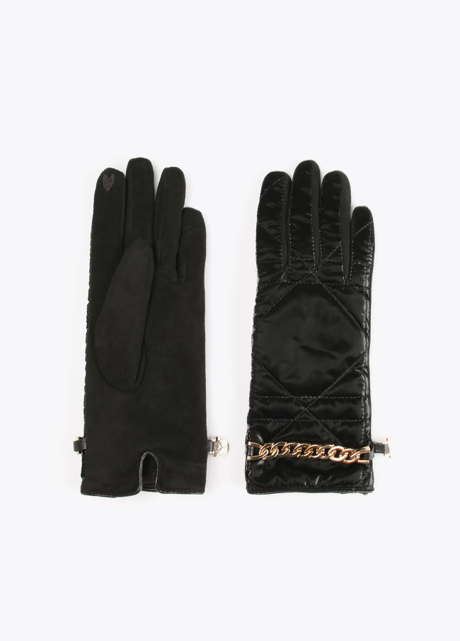 Lola Casademunt Guantes Acolchados Con Cadena