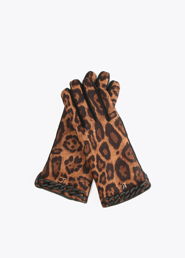 Lola Casademunt Guantes Animal Print