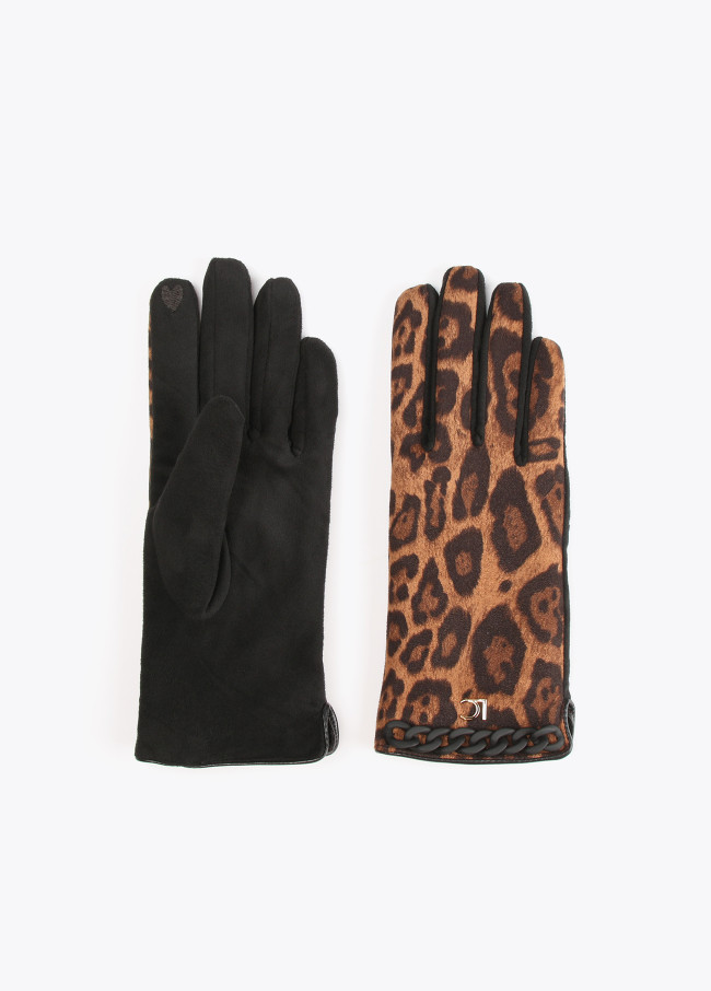 Lola Casademunt Guantes Animal Print