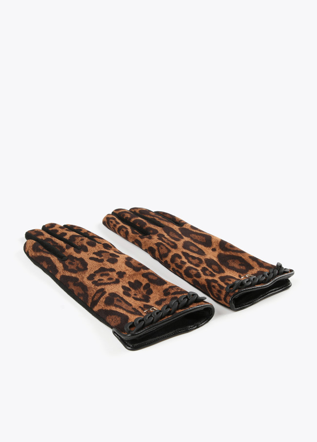 Lola Casademunt Guantes Animal Print